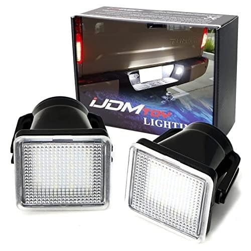 OEM-Fit 3W Full LED License Plate Light Kit For 2014-21 Toyota Tundra & 2016-23 Toyota Tacoma, Powered By 18-Piece Xenon White LED Diodes