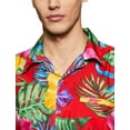 thumbnail image 3 of Stylore Men's Hawaiian Shirt Short-Sleeve Button-Down Bright Big Hibiscus Red Large, 3 of 6