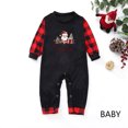 thumbnail image 2 of Odeerbi Christmas Pajamas for Family Holiday Plaid Long Sleeve Family Christmas Pajamas Matching Sets Toddler Print Parent-child Suit Two-Piece Sleepwear Xmas Family Matching PJs Set Black, 2 of 5
