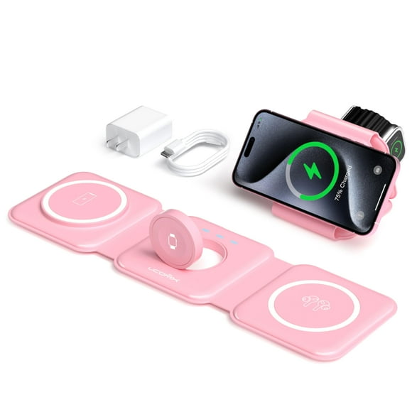 Estación de carga inalámbrica plegable UCOMX 3 en 1 para iPhone