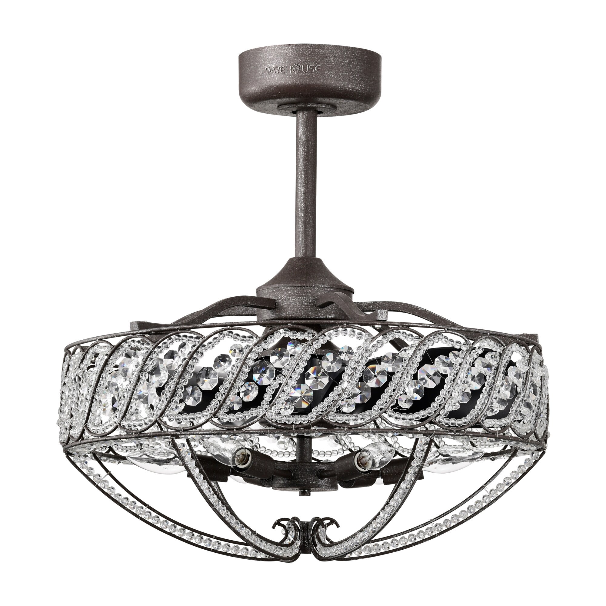 Sandi 24 in. 6-Light Indoor Weathered Dark Grey Finish Ceiling Fan with Light Kit