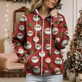 thumbnail image 7 of Rotm Christmas Women'S Hooded Sweatshirt Ugly Christmas Hoodies For Women Cute Santa Claus Funny Xmas Printed Zip Up Sweatshirt Winter Holiday Pullover Tops Wine,3XL, 7 of 7