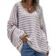 thumbnail image 3 of Suéter Holgado de Cuello Redondo, Larga, Hombros Descubiertos, Tejido Liso, para Mujer, para Otoño. Caqui M, 3 of 7