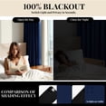 thumbnail image 4 of ZOPZO Blackout Curtains Thermal Insulated, Navy Blue, 52W x 63L Inch, Noise Reducing Grommet Drapes for Bedroom and Living Room, 2 Panels, 4 of 9