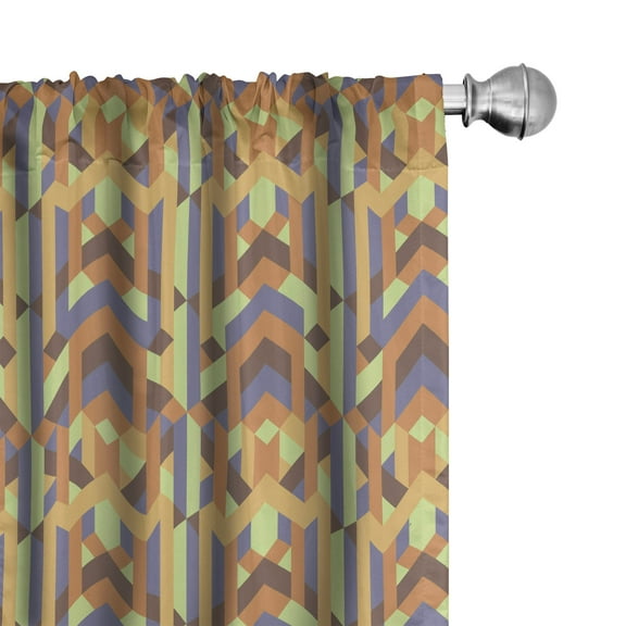 Ambesonne Earth Tones Curtains, Intricacy of Gothic Era, Pair of 28"x63", Multicolor