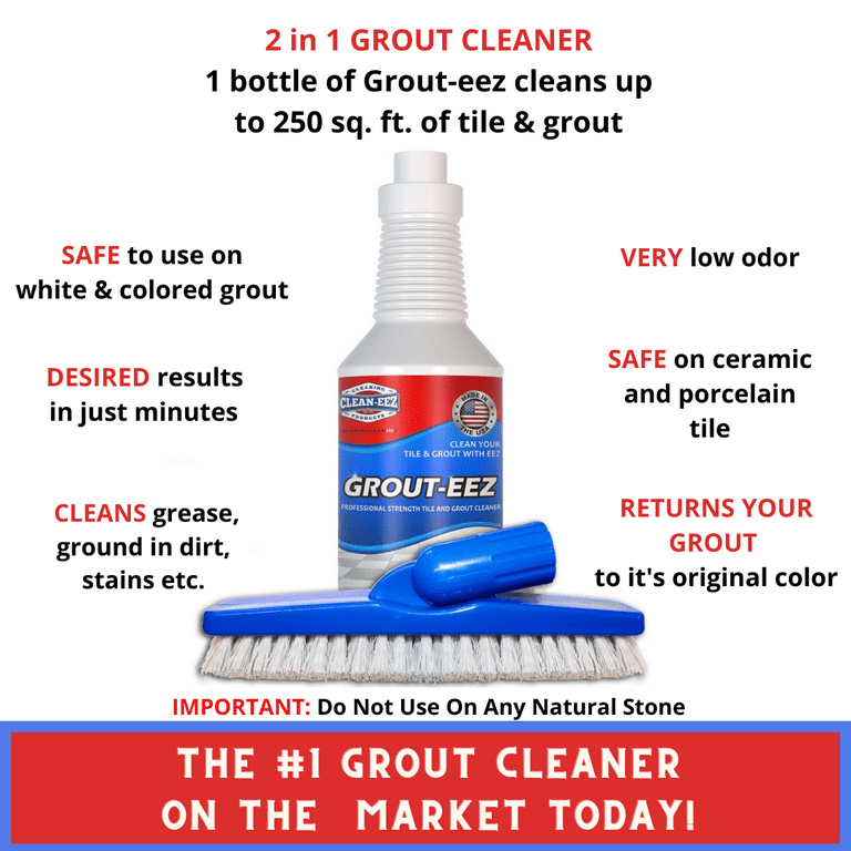 Tile and Grout Cleaner Heavy-Duty 32oz Bottle and Brush