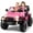 Pink, variant on 12V Battery Pink Kids Ride on Truck Car Toys Black w/ MP3, LED Light, RC, Cover