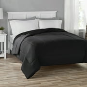 Mainstays Black Reversible Ultra Soft Comforter, Full / Queen