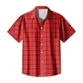 thumbnail image 4 of Yiaimeir Men's Casual Short-sleeved Shirt Slim Fashion Men's Plaid Print，Size M-3XL, 4 of 5