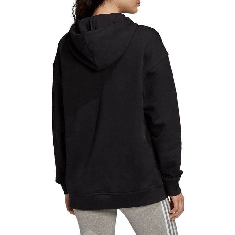 adidas Originals Women's Adicolor Cotton Trefoil Hoodie Black Size