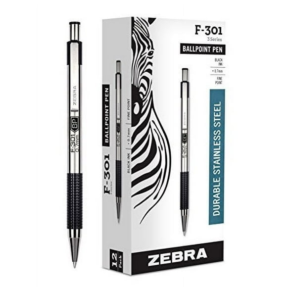 Bolígrafo Zebra Pen F-301 negro fino 0,7 mm paquete de 12