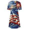 thumbnail image 5 of Cagogo Summer American Flag 4th of July Midi Sundresses for Womens Beach Dresses Casual Loose Fourth of July Patriotic Short Sleeve Bohemian Black Bridal Shower Dresses, 5 of 5