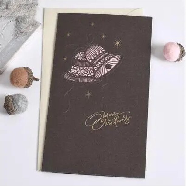 Tarjetas de Feliz Navidad de negocios de 4 piezas, elegantes tarjetas de Navidad en relieve, tarjetas de felicitación de temporada festiva