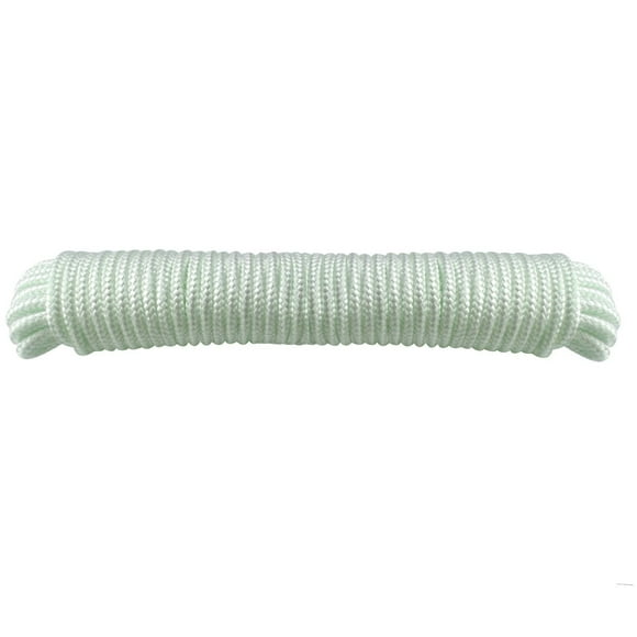 3mm Twisted Nylon Rope,Paracord All Purpose Diamond Braid Utility Rope Nylon Twine for Crafts,Tie-Downs,Camping,Indoor Outdoor Use,White(1/8inch,150ft)