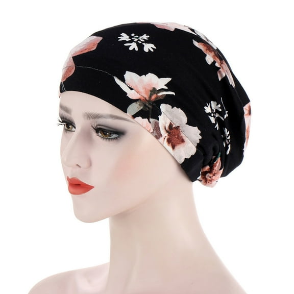 BEFOKA Headscarves for Women Pre Tied Solid Sliper On Caps Headwears Turban Headwrap Knot Pleated Chemo Headwears for Women