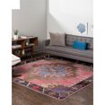 thumbnail image 2 of Unique Loom Revival Tribal Bright Colors Rug 7' 6 x 7' 6 Square Pink/Brown, 2 of 2