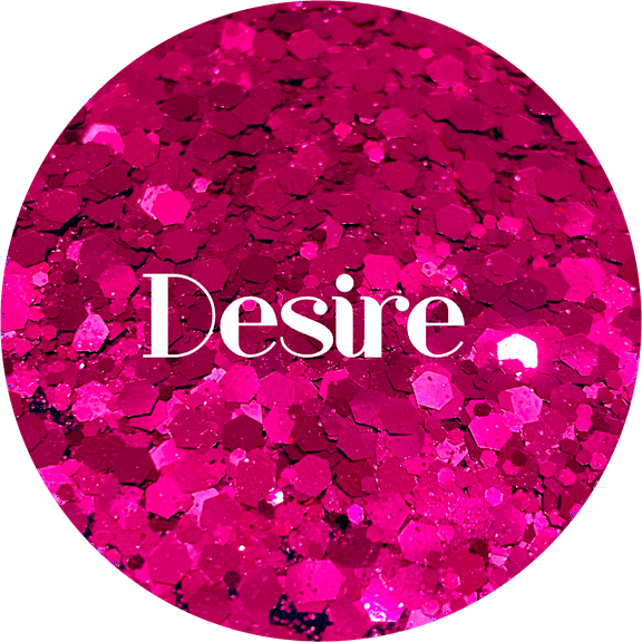 Glitter Heart Co. - High Quality Polyester Glitter - 1 oz Bag - Desire - Metallic Pink Chunky Mix