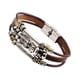 thumbnail image 2 of Pulsera De Cuero 3xPU, Adorno De Moda, Brazalete Multicapa Ajustable Informal, Marrón, 2 of 8