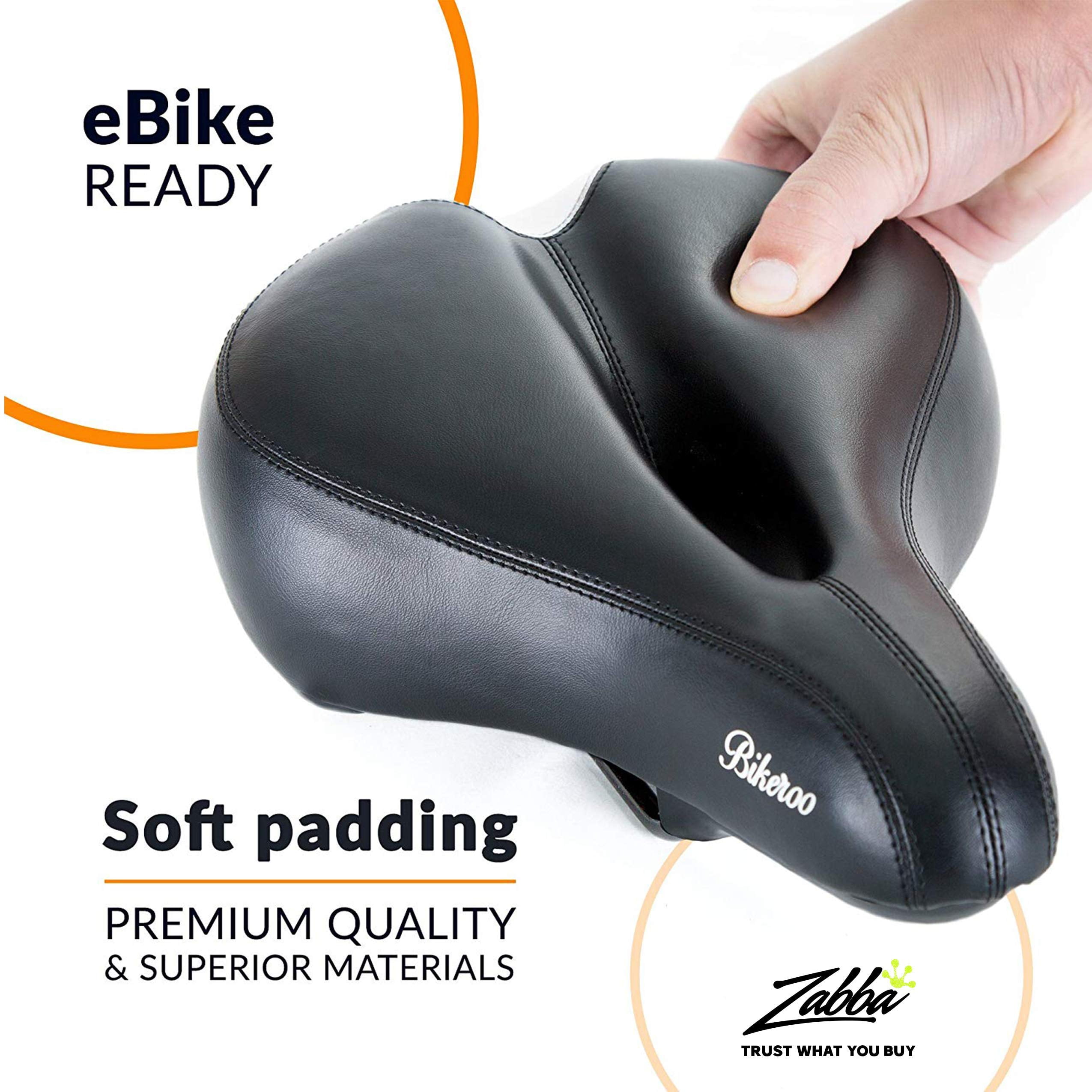 Bikeroo Universal Indoor Outdoor Bike Seat Cushion for Men and Women Wide Padded Comfort Shock Absorbing Springs Mounting Tools Waterproof Rain Cover Walmart