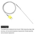 thumbnail image 4 of K Type Thermocouple with Plug, Meter Temperature Sensor Probe -40 to 1100°C(-40 to 2012°F) Stainless Steel, 2.5x150mm 6.6ft Wire, 4 of 7