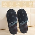 thumbnail image 2 of Fotbe American Flag Waving Print Pattern Women's Fuzzy Slippers Plush Slippers Fluffy Winter House Shoes Indoor and Outdoor-Medium, 2 of 8