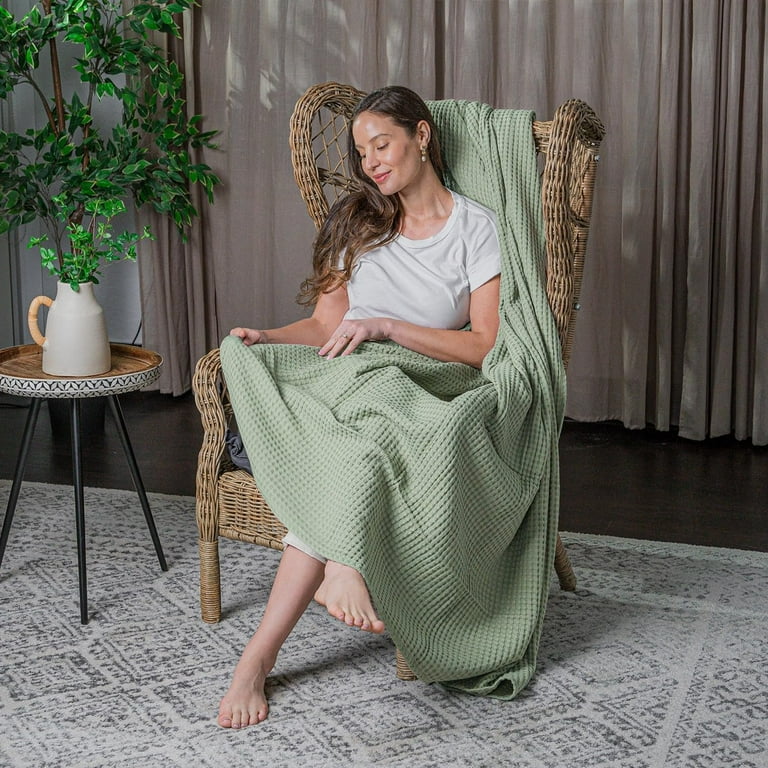 Cotton weave throw blanket sale