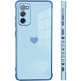 thumbnail image 4 of Compatible with Samsung Galaxy S20 Fe Case Love Heart Plating Electroplate Luxury Elegant Case Camera Protector Soft TPU Shockproof Protective Corner Back Cover Galaxy S20 Fe Case -Blue, 4 of 10