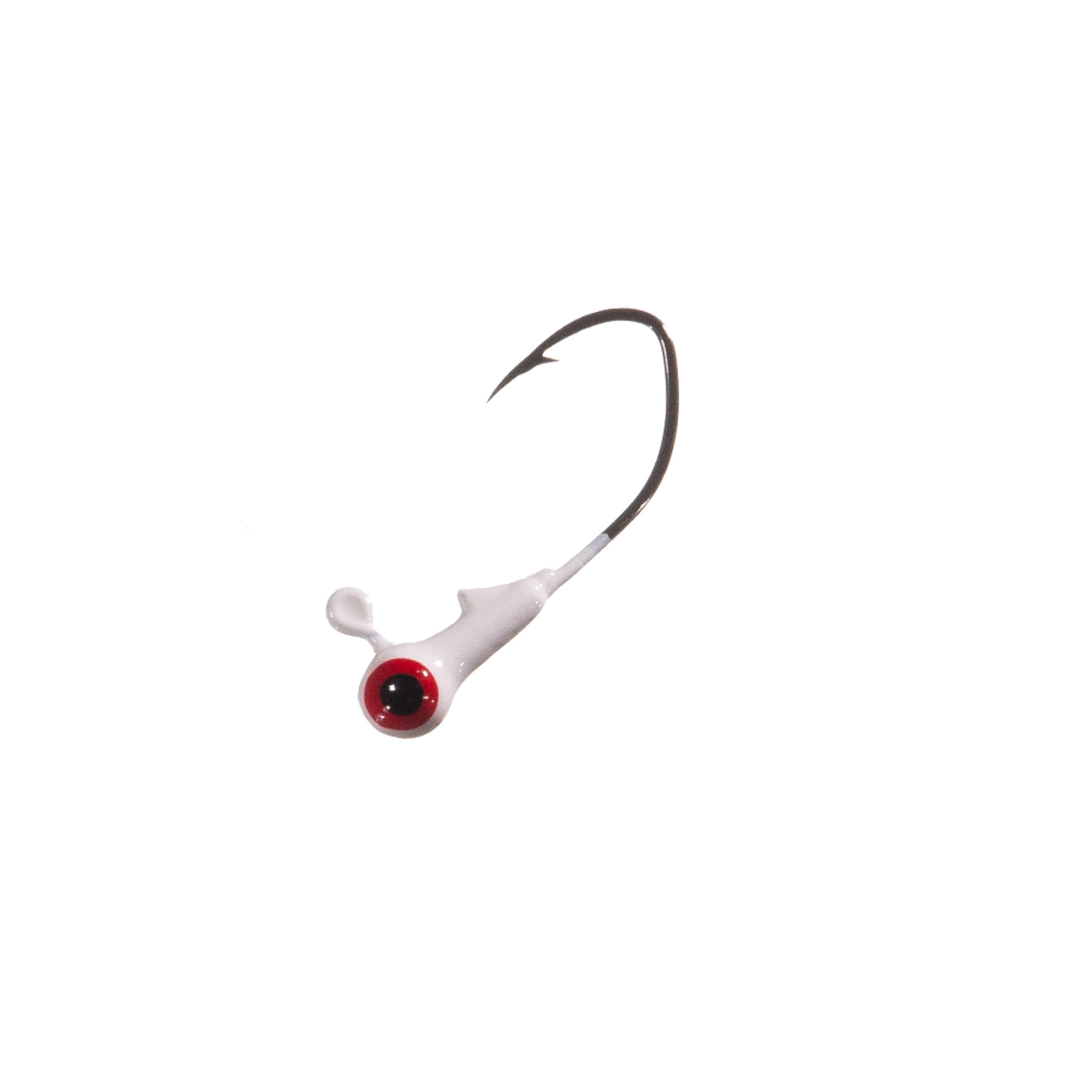Arkie Lures White 1/16 oz Sickle Hook Jig Head Pack for Crappie