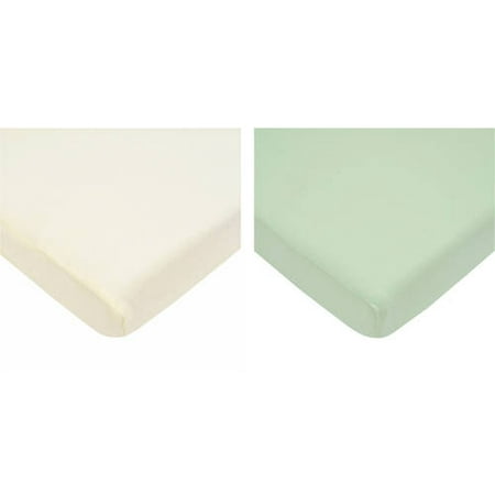 Your Choice TL Care 100 Percent Cotton Jersey Knit Mini Crib Sheet, 2 Pack Value