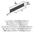 thumbnail image 6 of Amerock Maymont 6-5/16 inch (160mm) Center-to-Center Rectangle Matte Black Cabinet Pull Backplate, 6 of 7