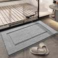 thumbnail image 3 of Matsuzay Alfombrilla de poliéster duradera, cómoda y elegante, impermeable, moderna, para baño Juegos de accesorios de baño caqui 40*60cm, 3 of 6