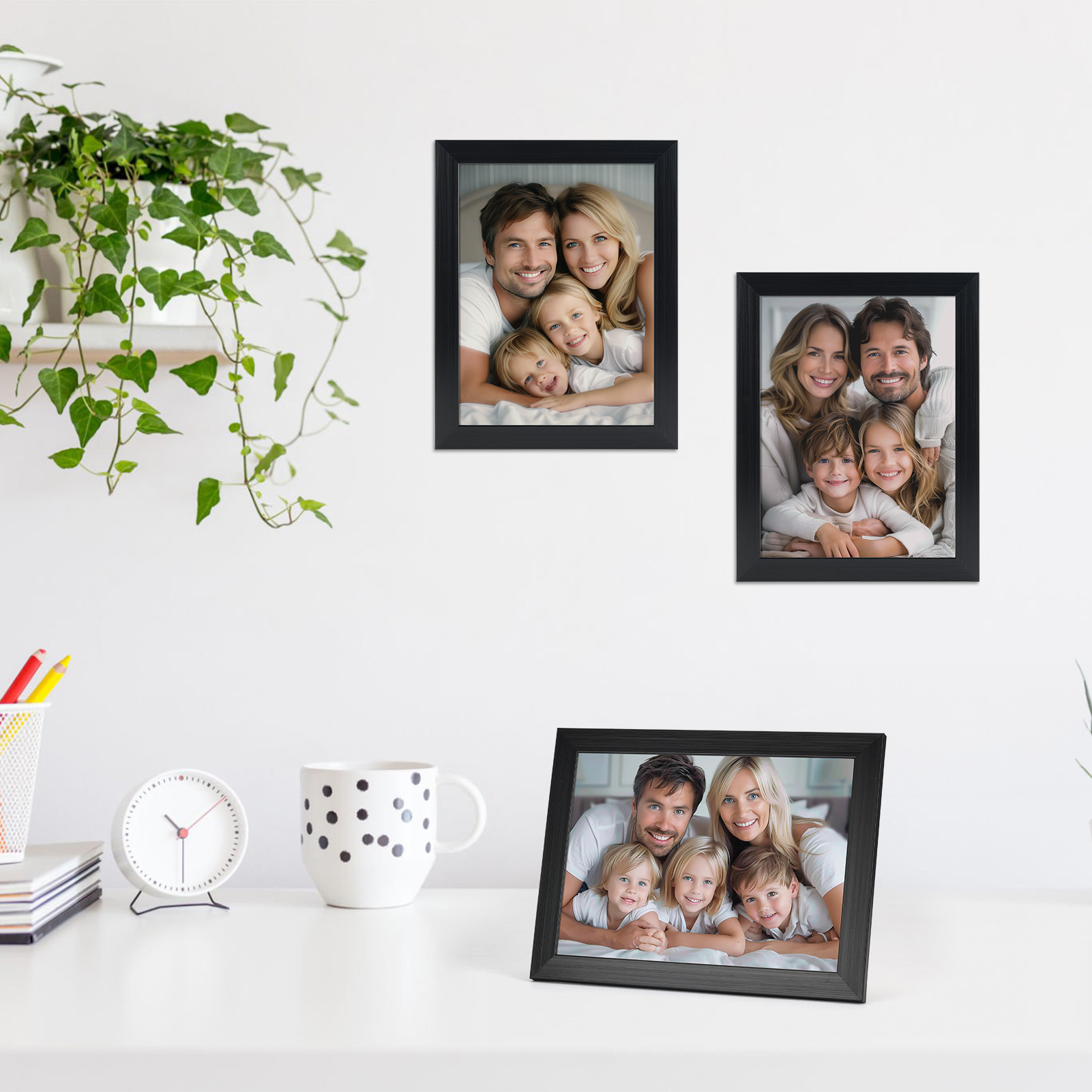 9-Pack Classic 6x8 Picture Frames for Wall or Tabletop