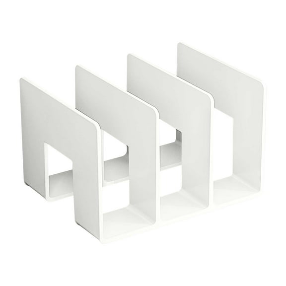 Acrylic File Organizer for Desk, Desktop Document/Mail Organizer, 3 Compartments Plastics Invisible Bookshelf Floating (White/1 Pack) 9.61x5.28x5.12"
