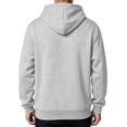 thumbnail image 5 of Fleece Hoodie Mens Plain Long Sleeve Hooded Sweatshirt Casual Basic Essential Drawstring Pullover Hoodie With Pocket Light Gray S, 5 of 6