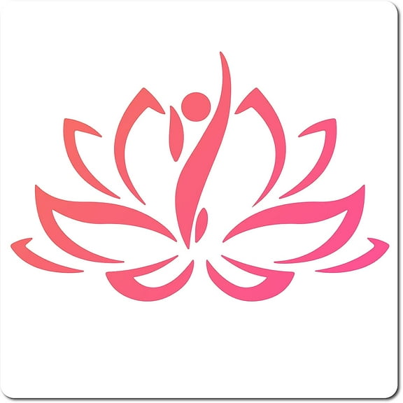 30x30cm Lotus Stencils Templates Flower Pattern Large Reusable Plastic Square Stencils Sign for Painting on Wood Wall Scrapbook Card Floor Drawing DIY Decor Crafts White