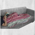 thumbnail image 6 of Coral Soft Flannel Fleece Throw Blanket, Doodle Lines Repeating Ornaments Vertical Stripes Abstract Pastel, Cozy Plush for Indoor and Outdoor Use, 50" x 60", Coral Indigo Coconut, by Ambesonne, 6 of 6