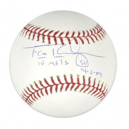 MLB - Francisco Rodriguez New York Mets Autographed Baseball with Inscription "1st Mets Sv 4-6-09"