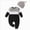 A47-Grey, variant on Newborn Boy Romper Letter Embroidery Round Neck Jumpsuit with Hat