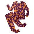 thumbnail image 5 of XAOFW Girls Pajamas Halloween All‑Over Print Long Sleeve Tops Pants Toddler Kids Fall Winter Cozy Loungewear 2-3 Years, 5 of 6