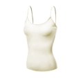 thumbnail image 4 of Basic Women Short Cami Built-In Shelf Bra - 3 Pk - White, Khaki, Oat, Medium, 4 of 5