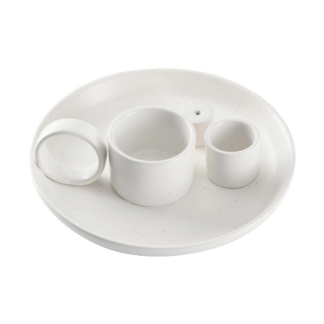 Quemador de incienso para meditación, decoración del hogar, portavelas portátil resistente, varilla de incienso Blanco
