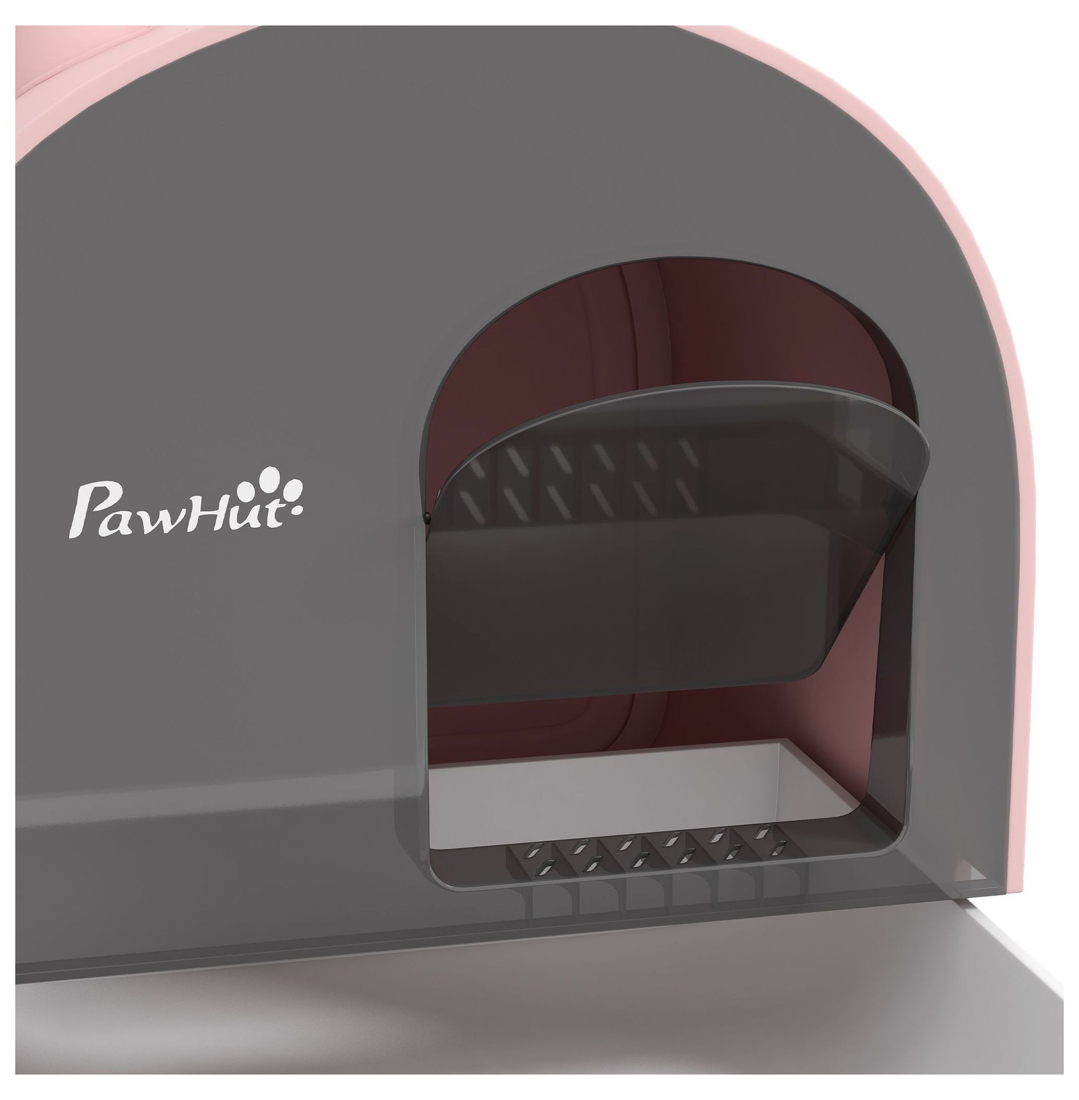 Covered Cat Litter Box with Lid, Scoop & Filter - Pink Compact Litter Box for Cats - Enclosed Cat Toilet with Mat - Private, Odor Control for Kittens Under 10lbs