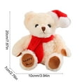 thumbnail image 3 of Christmas Teddy Bear Doll With Santa Hat Plush Ornament For Festive Home Decor Soft Safe Fabric Lightweight And Reusable Gift Idea For Holiday Cheer Keepsake, 3 of 6