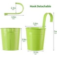 thumbnail image 5 of Ludlz 7 Inch Large Metal Iron Hanging Flower Pots, Fence Hanging Planters, Balcony Railing Planters with Detachable Hook, Multicolor Hanging Bucket for Indoor/Outdoor Decoration, 5 of 8