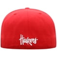 thumbnail image 4 of Men's Top of the World Scarlet Nebraska Huskers Team Color Fitted Hat, 4 of 4