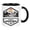Black, variant on Mountain Camping Mug, Retro RV Camper Van Badge Design Ceramic Coffee Cup with Pine Forest Mountain Sunset Art, Family Adventure Gift for Outdoor Travel Enthusiasts, Unique Camper Gifts for Men Women