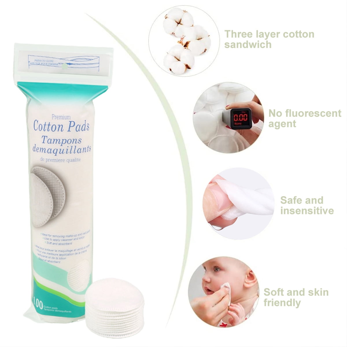 Maner Dresses Cotton Rounds Makeup Remover Pads cotton Facial Cleansing Round Cotton Pads Lint Free
