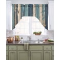 thumbnail image 2 of Teal Beige Stripe Kitchen Swag Valances for Windows, Farmhouse Vintage Wooden Grain Swag Valances Curtains for Living Room, Rod Pocket Window Treatments for Bathroom, Bedroom, Cafe, 56"x36", 2 of 6