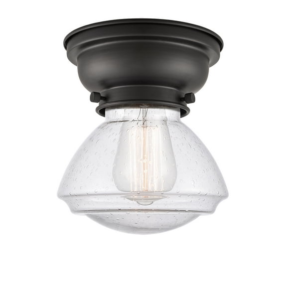 Innovations 623-1F-BK-G324-LED Olean 1 Light 7 inch Flush Mount, Matte Black