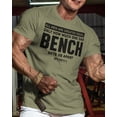 thumbnail image 2 of Gymish Bench Sets Us Apart Workout Shirt for Men – Funny Gym Tee, Fitness Motivation Wear, Military Green, Small, 2 of 6